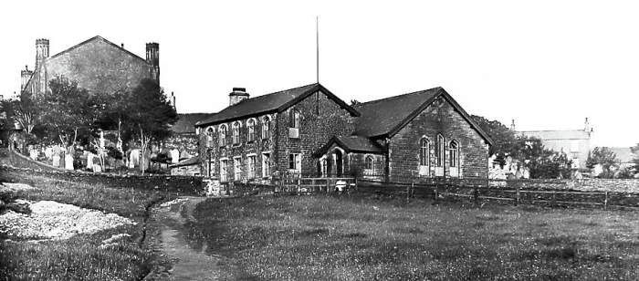 Framed Print : Goodshaw Church and School, early 1900s Framed Print : Goodshaw Church and School, early 1900s