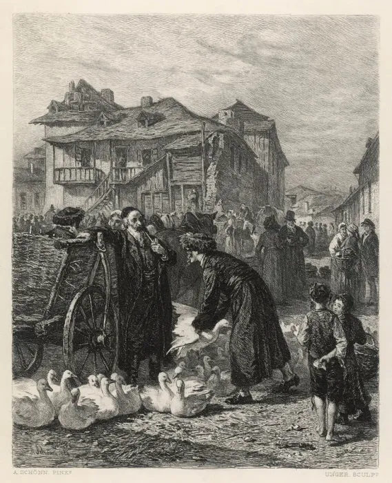 Framed Print : GOOSE MARKET IN POLAND