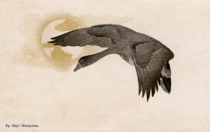 Framed Print : Goose and Moon by Maruyama Okyo Framed Print : Goose and Moon by Maruyama Okyo
