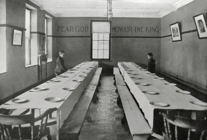 Framed Print : Gordon Boys Home, Nottingham - Laying Tables for Dinner Framed Print : Gordon Boys Home, Nottingham - Laying Tables for Dinner