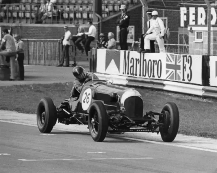 Framed Print : Gordon Russell racing in Bentley at Silverstone, Northants Framed Print : Gordon Russell racing in Bentley at Silverstone, Northants