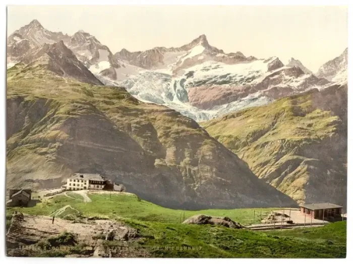Framed Print : Gornergrat Railway, Riffelberg Hotel and Station, Valais, Al Framed Print : Gornergrat Railway, Riffelberg Hotel and Station, Valais, Al