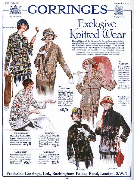 Gorringes exclusive knitted wear, 1924 advertisement