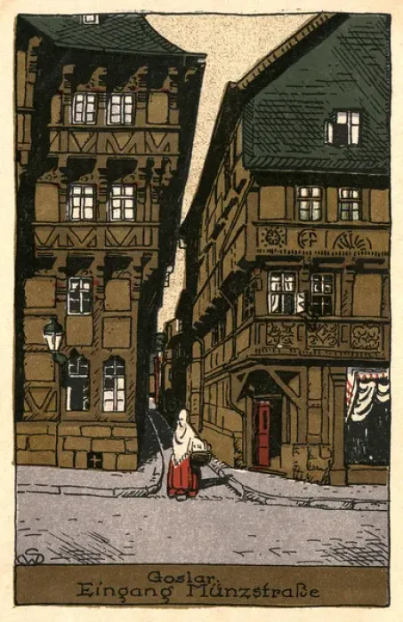 Framed Print : Goslar, Lower Saxony, Gemany, narrow entrance to Munzstrasse Framed Print : Goslar, Lower Saxony, Gemany, narrow entrance to Munzstrasse