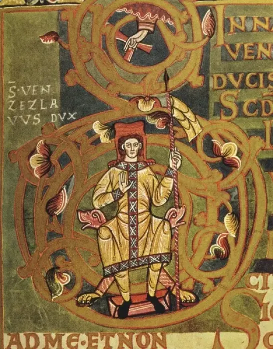 Framed Print : Gospel of Visherad. 1083. Detail of Saint Wenceslas Framed Print : Gospel of Visherad. 1083. Detail of Saint Wenceslas