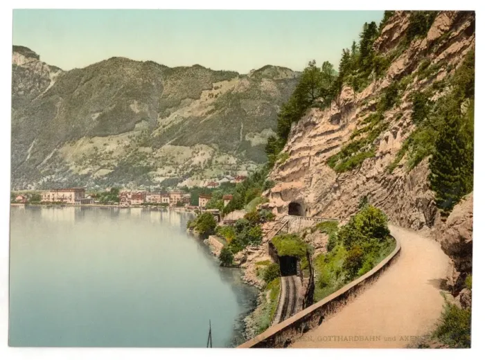Framed Print : Gothard Tunnel and the Axenstrasse, Lake Lucerne, Switzerlan Framed Print : Gothard Tunnel and the Axenstrasse, Lake Lucerne, Switzerlan