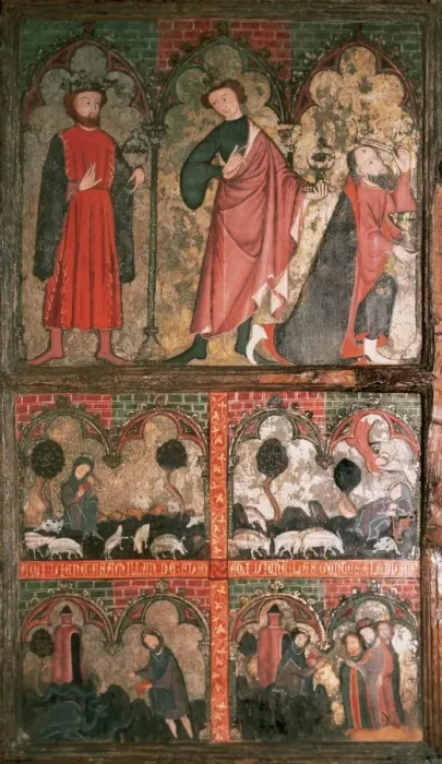 Framed Print : Gothic art. St. Emilian tables. It represents scenes from th Framed Print : Gothic art. St. Emilian tables. It represents scenes from th