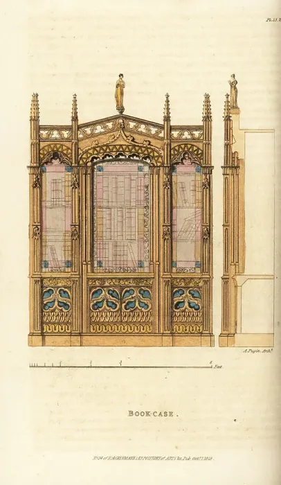 Framed Print : A Gothic book case Framed Print : A Gothic book case