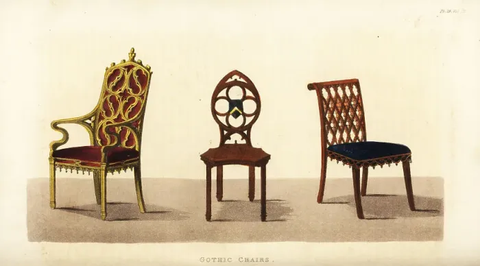 Framed Print : Gothic dining chairs Framed Print : Gothic dining chairs