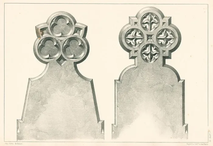 Framed Print : Gothic Gravestone Designs Framed Print : Gothic Gravestone Designs
