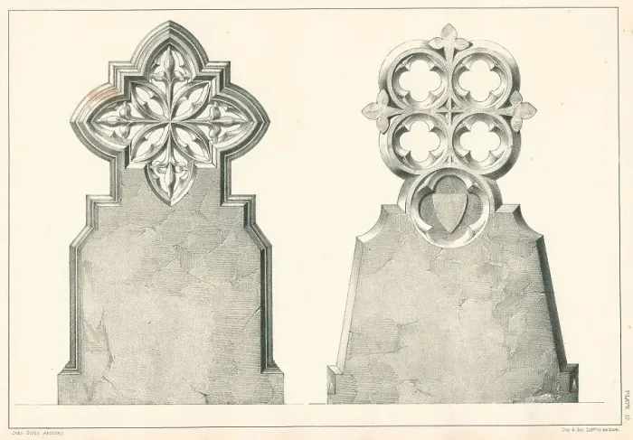 Framed Print : Gothic Gravestone Designs Framed Print : Gothic Gravestone Designs