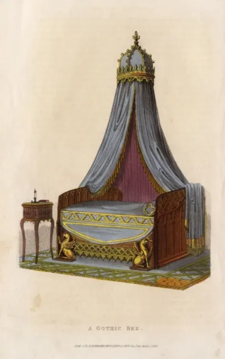 Framed Print : Gothic Style Bed Framed Print : Gothic Style Bed