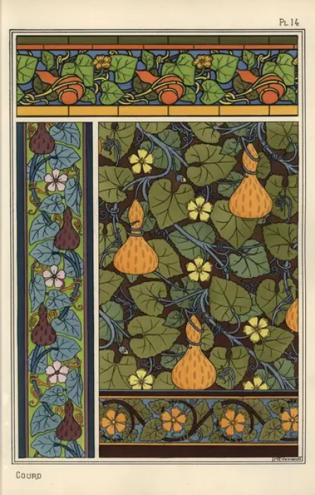 Framed Print : Gourd in wallpaper, stained glass and fabric patterns Framed Print : Gourd in wallpaper, stained glass and fabric patterns
