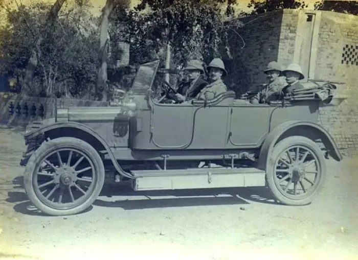 Framed Print : Government officials in a car, India Framed Print : Government officials in a car, India