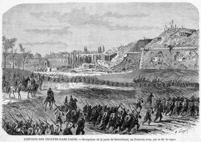 Framed Print : Government Troops Enter Framed Print : Government Troops Enter