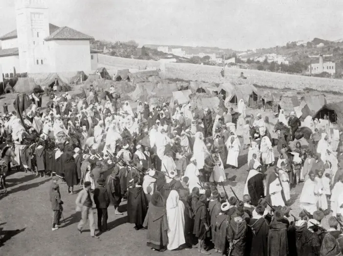 Framed Print : Governor going to Mosque, Tangier, Morocco, c. 1900 Framed Print : Governor going to Mosque, Tangier, Morocco, c. 1900