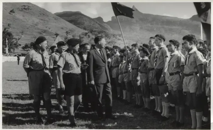 Framed Print : Governor inspecting scouts at a rally, Mauritius Framed Print : Governor inspecting scouts at a rally, Mauritius