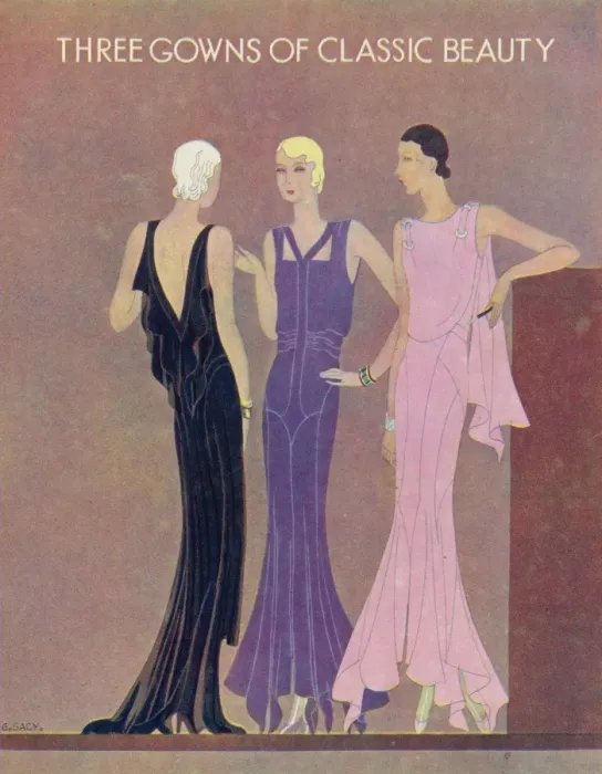 Framed Print : Three Gowns of Classic Beauty, by G. Sacy Framed Print : Three Gowns of Classic Beauty, by G. Sacy
