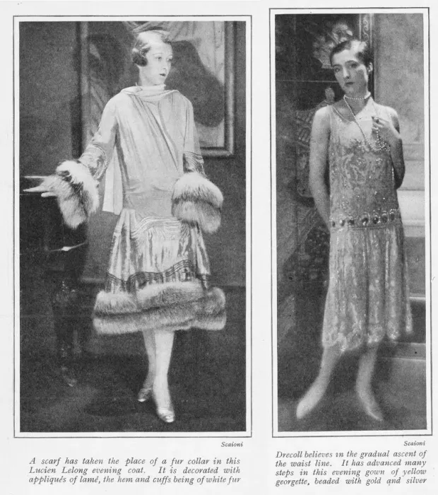 Framed Print : Two gowns from Lucien Lelong and Drecoll, Paris, 1926 Framed Print : Two gowns from Lucien Lelong and Drecoll, Paris, 1926