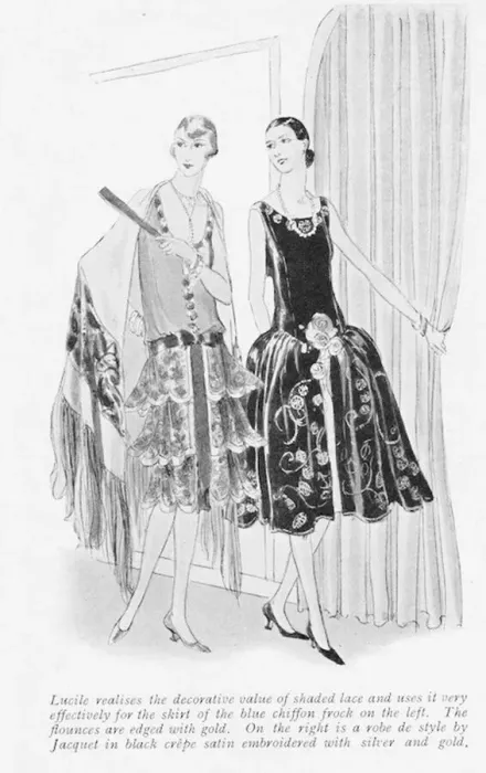Framed Print : Two gowns from Lucile and Jacquet, Paris, 1926 Framed Print : Two gowns from Lucile and Jacquet, Paris, 1926