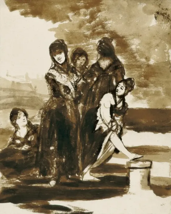 Framed Print : GOYA Y LUCIENTES, Francisco de (1746-1828). Group Framed Print : GOYA Y LUCIENTES, Francisco de (1746-1828). Group