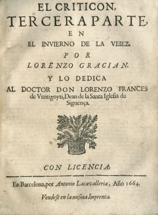 Framed Print : GRACIAN, Baltasar (1601-1658). Spanish Golden Framed Print : GRACIAN, Baltasar (1601-1658). Spanish Golden
