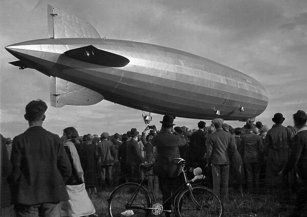 Graf Zeppelin airship hovering above the ground