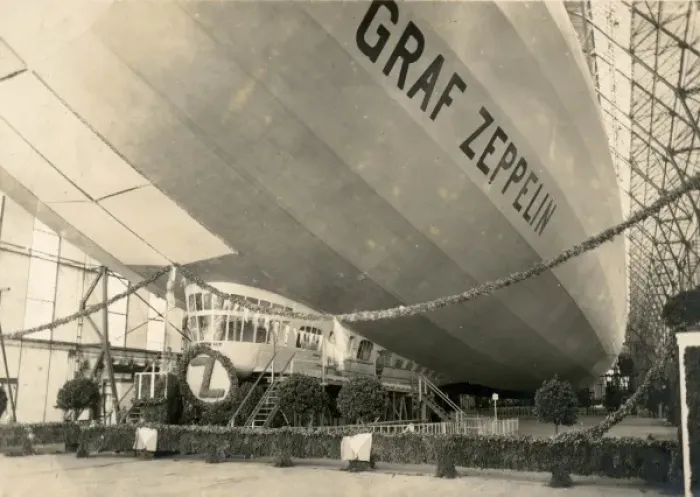 Framed Print : Graf Zeppelin in a hanger in Germany Framed Print : Graf Zeppelin in a hanger in Germany
