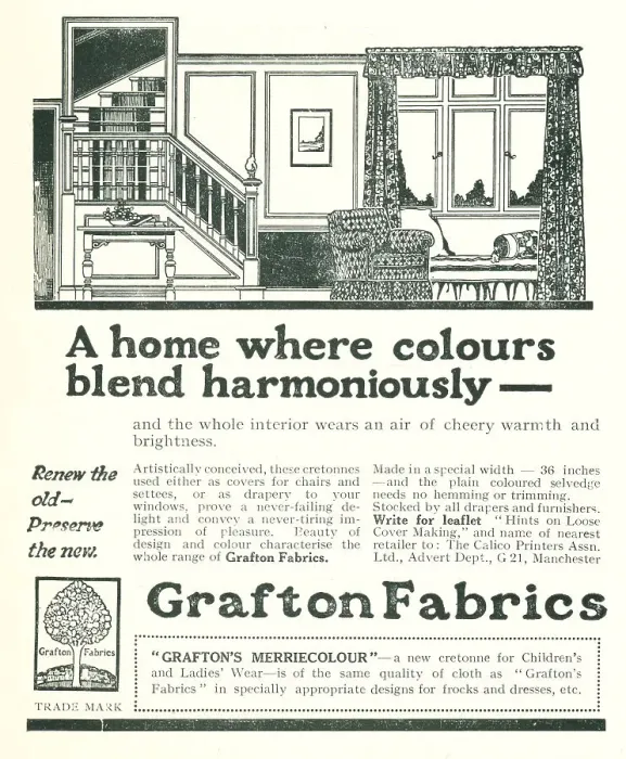 Framed Print : Grafton Fabrics Advertisement Framed Print : Grafton Fabrics Advertisement
