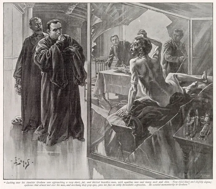 Framed Print : Graham wakes after sleeping for two centuries, Date: First published 1899 Framed Print : Graham wakes after sleeping for two centuries, Date: First published 1899