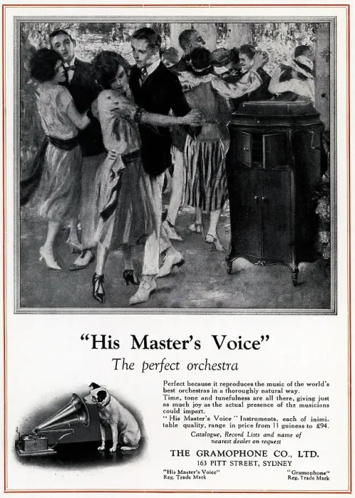 Framed Print : The Gramaphone Co, His Masters Voice Advert Framed Print : The Gramaphone Co, His Masters Voice Advert