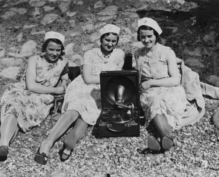 Framed Print : Gramophone Girls Framed Print : Gramophone Girls