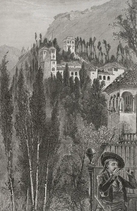 Framed Print : Granada, Andalusia, Spain. The Generalife. 19th-century Framed Print : Granada, Andalusia, Spain. The Generalife. 19th-century