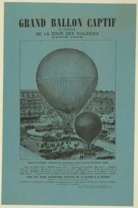 Framed Print : Grand ballon captif a vapeur de la cour des Tuileries, Paris Framed Print : Grand ballon captif a vapeur de la cour des Tuileries, Paris