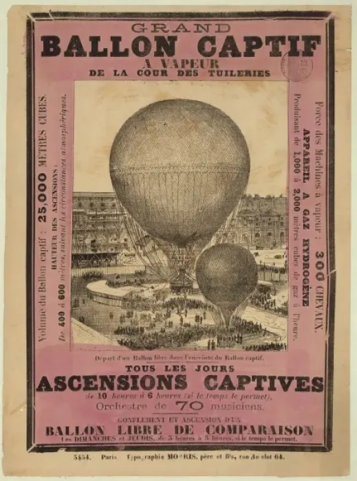 Framed Print : Grand ballon captif a vapeur de la cour des Tuileries Framed Print : Grand ballon captif a vapeur de la cour des Tuileries