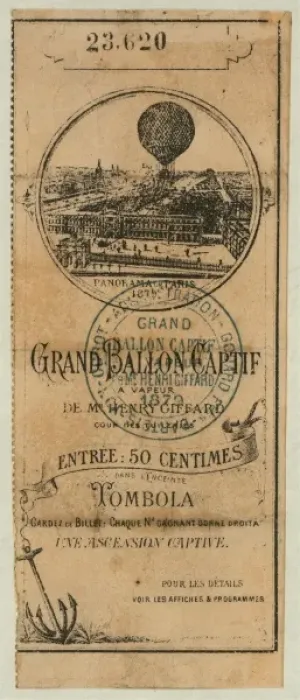 Framed Print : Grand ballon captif a vapeur de Mr. Henry Giffard, Cour des Framed Print : Grand ballon captif a vapeur de Mr. Henry Giffard, Cour des