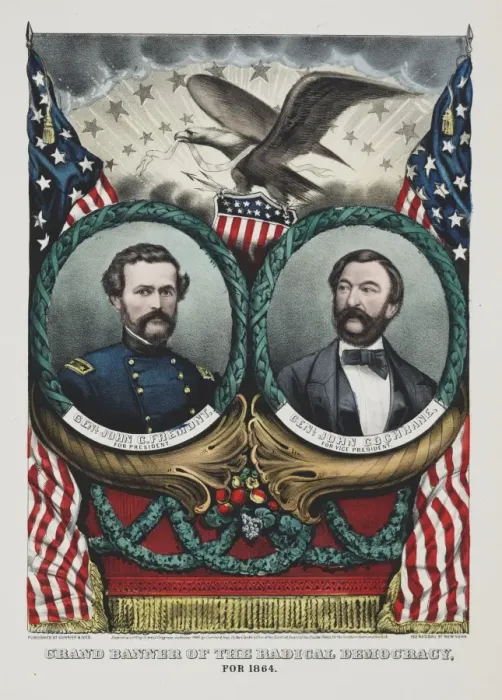 Framed Print : Grand banner of the radical democracy, for 1864 Framed Print : Grand banner of the radical democracy, for 1864