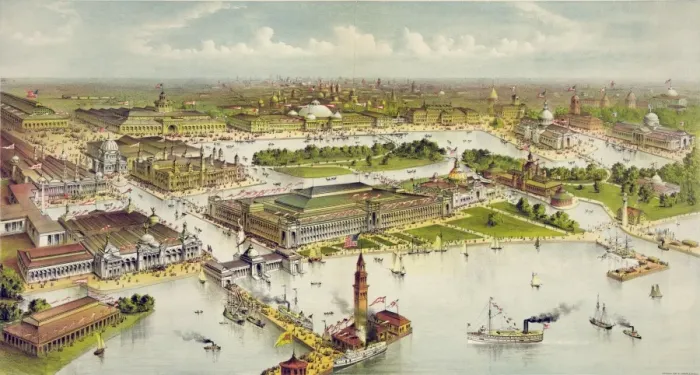 Framed Print : Grand birds-eye view of the grounds and buildings of the gre Framed Print : Grand birds-eye view of the grounds and buildings of the gre