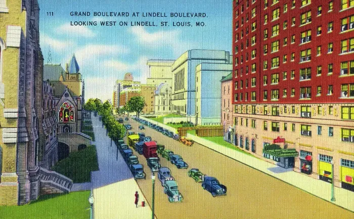 Framed Print : Grand Boulevard at Lindell Boulevard - St. Louis, Missouri Framed Print : Grand Boulevard at Lindell Boulevard - St. Louis, Missouri
