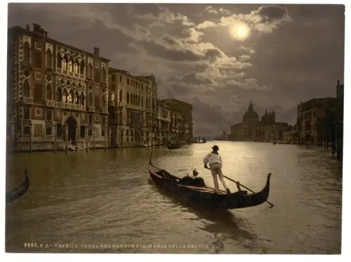 Framed Print : Grand Canal by moonlight, Venice, Italy Framed Print : Grand Canal by moonlight, Venice, Italy