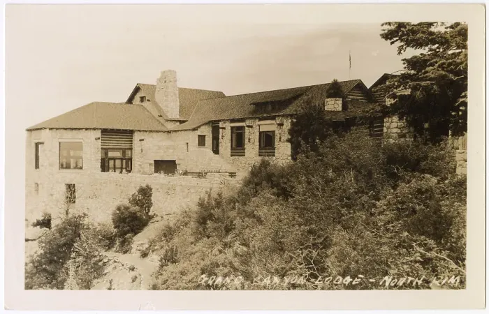 Framed Print : Grand Canyon Lodge, Bright Angel Point, North Rim, Arizona, USA Date: 1930s Framed Print : Grand Canyon Lodge, Bright Angel Point, North Rim, Arizona, USA Date: 1930s