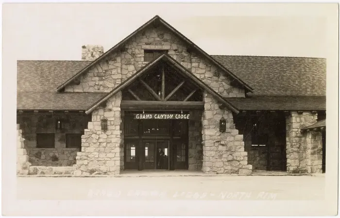 Framed Print : Grand Canyon Lodge, main entrance to state park, North Rim, Arizona, USA Date: 1930s Framed Print : Grand Canyon Lodge, main entrance to state park, North Rim, Arizona, USA Date: 1930s