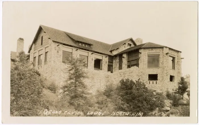 Framed Print : Grand Canyon Lodge, viewed from below, North Rim, Arizona, USA Date: 1930s Framed Print : Grand Canyon Lodge, viewed from below, North Rim, Arizona, USA Date: 1930s