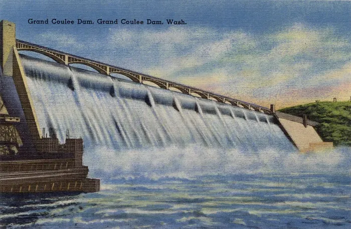 Framed Print : Grand Coulee Dam, Washington State, USA Date: circa 1940 Framed Print : Grand Coulee Dam, Washington State, USA Date: circa 1940