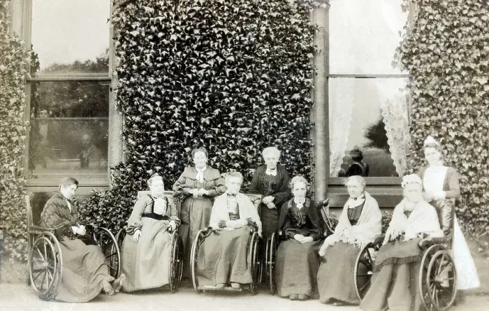 Framed Print : Grand elderly ladies outside their retirement home Framed Print : Grand elderly ladies outside their retirement home