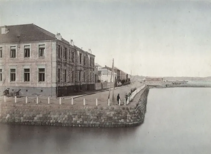 Framed Print : The Grand hotel and waterfront Bund, Yokohama