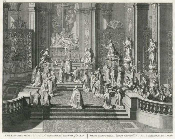 Framed Print : Grand Messe Solennelle, celebrated at Notre-Dame de Paris Date: 1731 Framed Print : Grand Messe Solennelle, celebrated at Notre-Dame de Paris Date: 1731