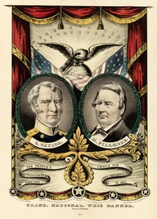 Framed Print : Grand, National, Whig Banner Framed Print : Grand, National, Whig Banner