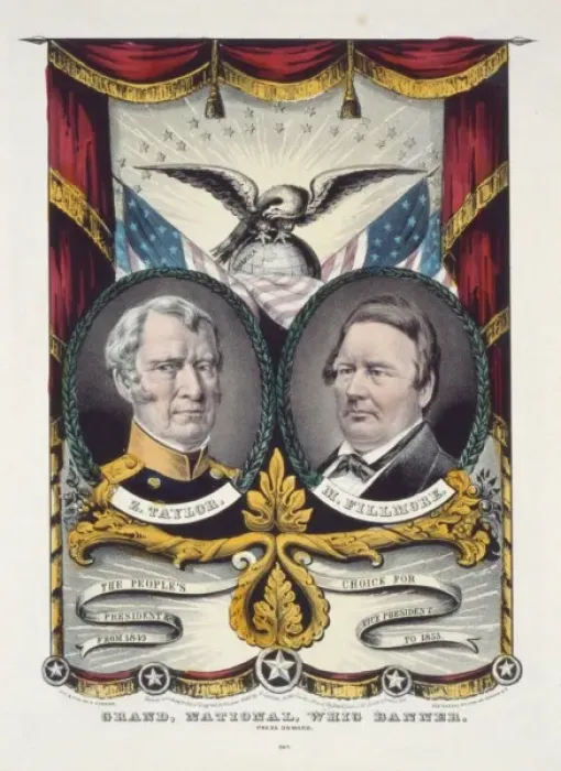 Framed Print : Grand national Whig banner: press onward Framed Print : Grand national Whig banner: press onward