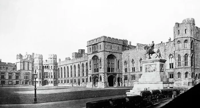 Framed Print : Grand Quadrangle, Windsor Castle, Victorian period Framed Print : Grand Quadrangle, Windsor Castle, Victorian period